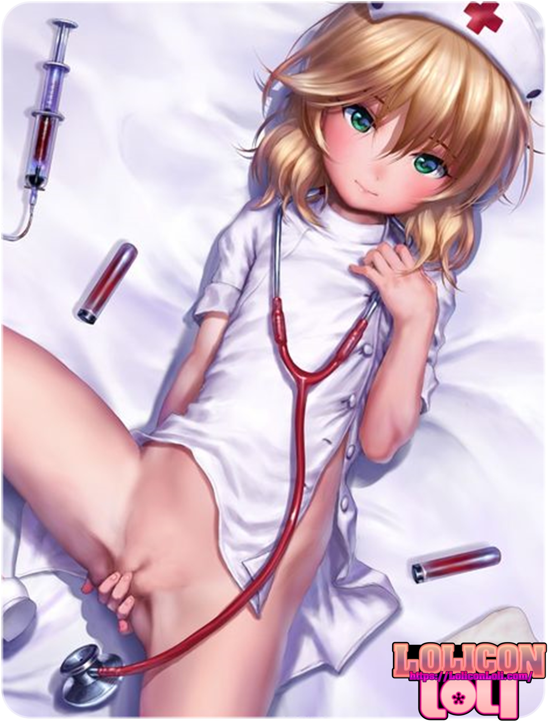 Hentai Cg Lolion - NSFW uncensored lolicon hentai nurse playing a sex game with ...